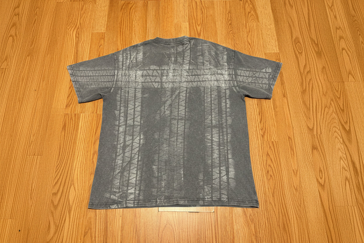 Tire Tread Bleach Oversized Tee (Large) Mens