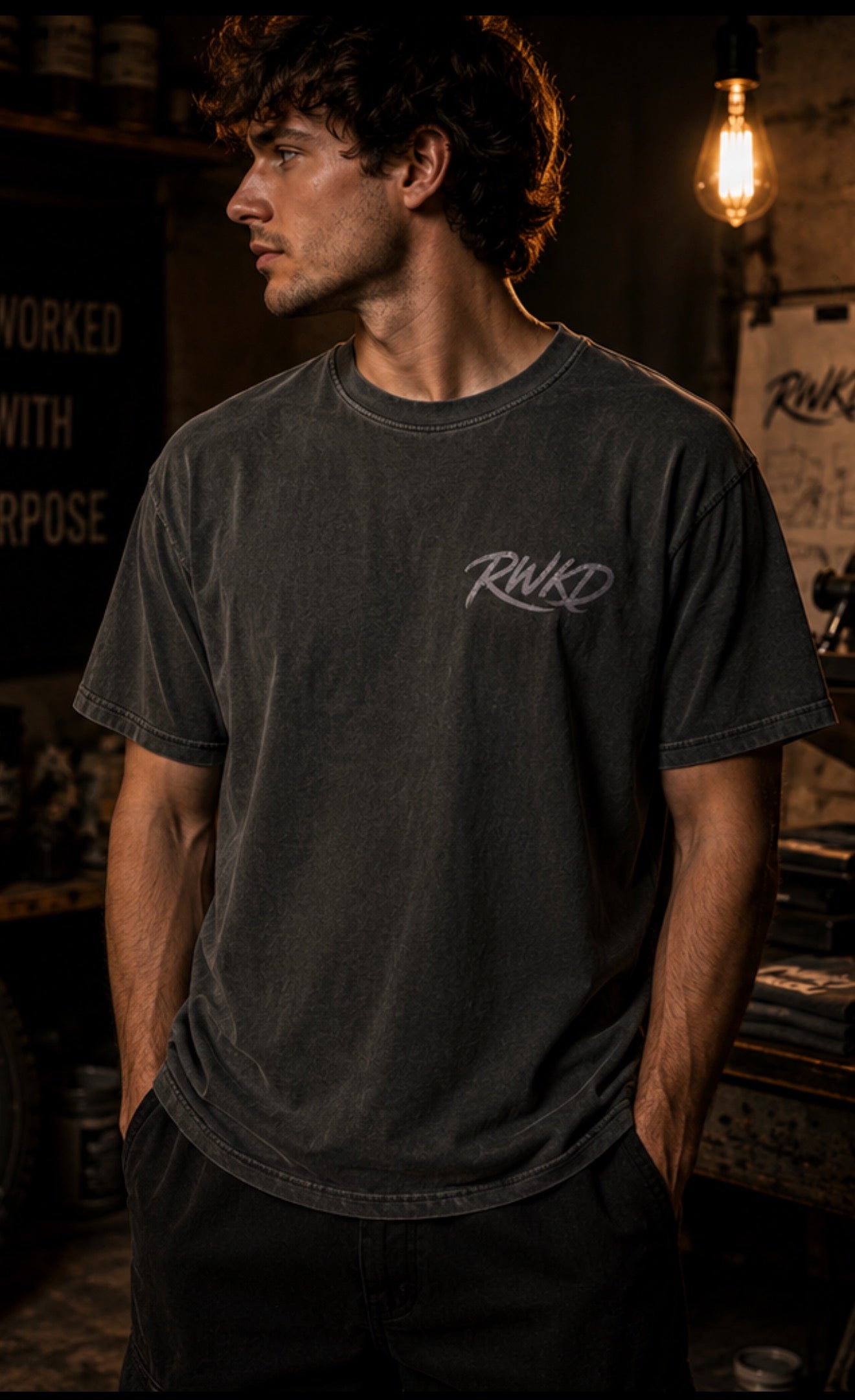 ReWorked Tire 🛞 Tracks Tee XL Charcoal Garmemt Dyed