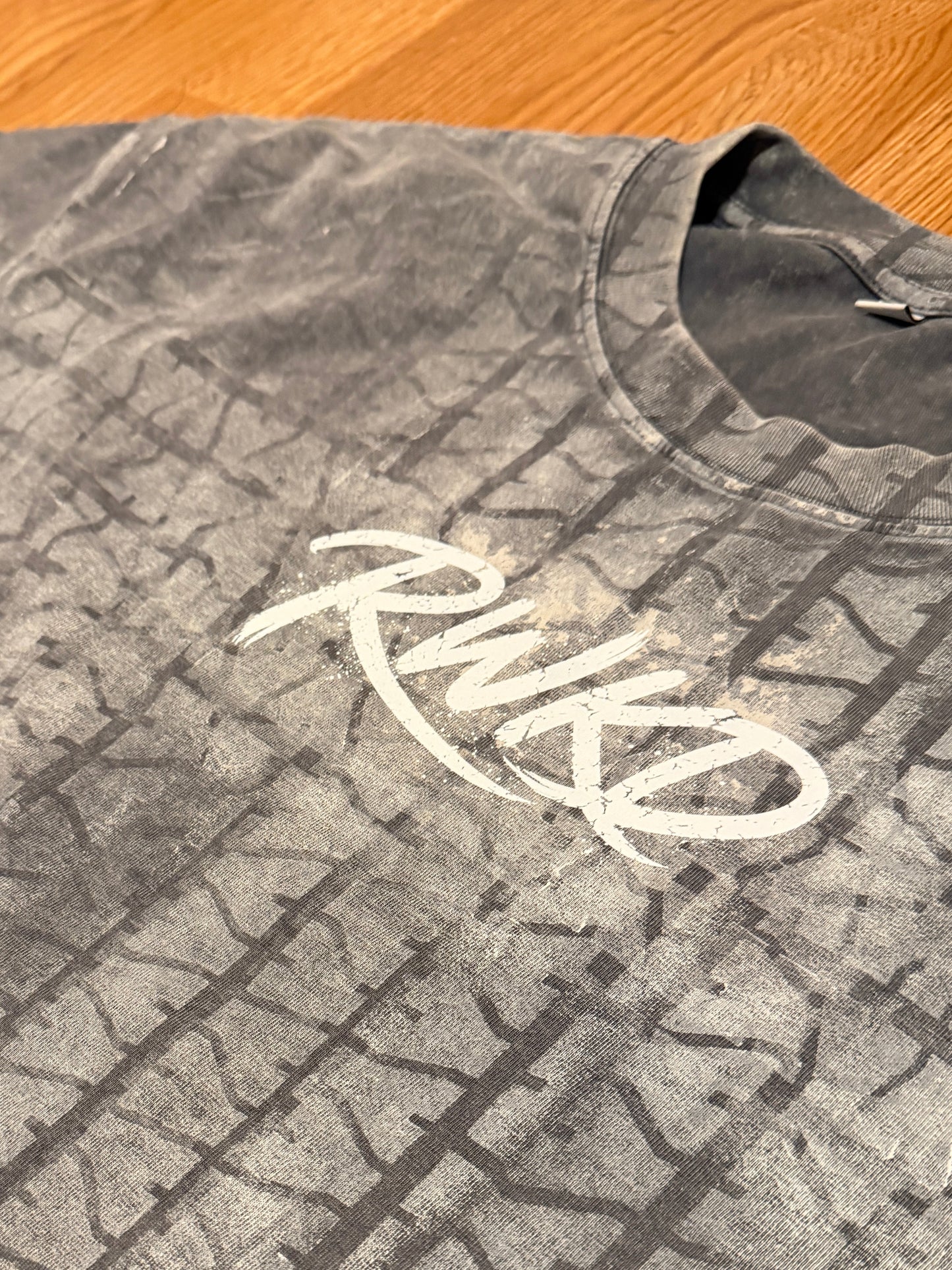 Tire Tread Bleach Oversized Tee (Large) Mens